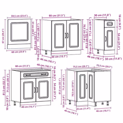 vidaXL 11 Piece Kitchen Cabinet Set Kalmar Concrete Grey Engineered Wood - artisian oak - Additional view 8