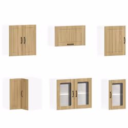 vidaXL 11 Piece Kitchen Cabinet Set Lucca Black Engineered Wood - sonoma oak - Additional view 4