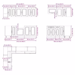 vidaXL 11 Piece Kitchen Cabinet Set Lucca Black Engineered Wood - grey sonoma