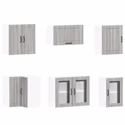 vidaXL 11 Piece Kitchen Cabinet Set Lucca Black Engineered Wood - grey sonoma - Additional view 4