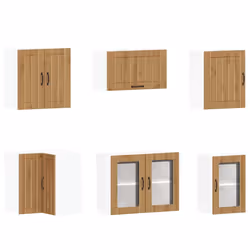 vidaXL 11 Piece Kitchen Cabinet Set Lucca Black Engineered Wood - artisan oak - Additional view 4
