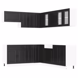 vidaXL 11 Piece Kitchen Cabinet Set Porto Smoked Oak Engineered Wood - black