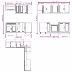 vidaXL 11 Piece Kitchen Cabinet Set Porto Smoked Oak Engineered Wood - black