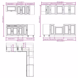 vidaXL 11 Piece Kitchen Cabinet Set Porto Smoked Oak Engineered Wood - concrete grey