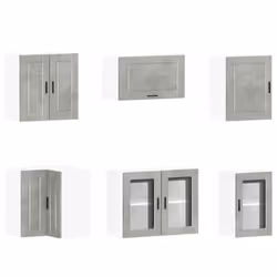 vidaXL 11 Piece Kitchen Cabinet Set Porto Smoked Oak Engineered Wood - concrete grey - Additional view 4