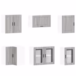 vidaXL 11 Piece Kitchen Cabinet Set Porto Smoked Oak Engineered Wood - grey sonoma - Additional view 4