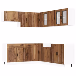 vidaXL 11 Piece Kitchen Cabinet Set Porto Smoked Oak Engineered Wood - old wood
