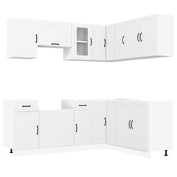 vidaXL 11 Piece Kitchen Cabinet Set Kalmar White Engineered Wood - white