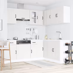 vidaXL 11 Piece Kitchen Cabinet Set Kalmar White Engineered Wood - white