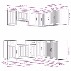 vidaXL 11 Piece Kitchen Cabinet Set Kalmar White Engineered Wood - white