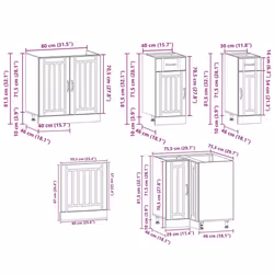 vidaXL 11 Piece Kitchen Cabinet Set Kalmar White Engineered Wood - white - Additional view 9