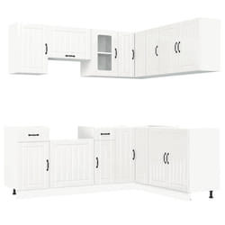 vidaXL 11 Piece Kitchen Cabinet Set Kalmar White Engineered Wood - high gloss white