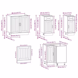 vidaXL 11 Piece Kitchen Cabinet Set Kalmar White Engineered Wood - high gloss white - Additional view 9