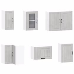 vidaXL 11 Piece Kitchen Cabinet Set Kalmar White Engineered Wood - concrete grey - Additional view 4