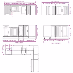 vidaXL 11 Piece Kitchen Cabinet Set Kalmar White Engineered Wood - concrete grey - Additional view 8