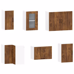 vidaXL 11 Piece Kitchen Cabinet Set Kalmar White Engineered Wood - smoked oak - Additional view 4