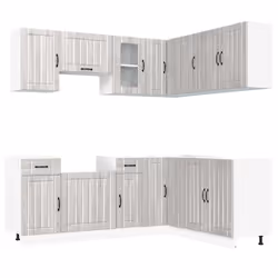 vidaXL 11 Piece Kitchen Cabinet Set Kalmar White Engineered Wood - grey sonoma