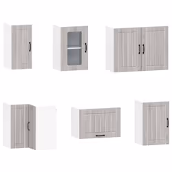 vidaXL 11 Piece Kitchen Cabinet Set Kalmar White Engineered Wood - grey sonoma - Additional view 4