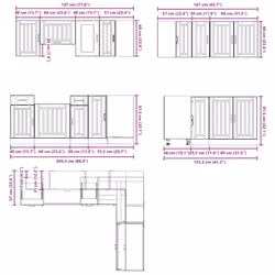 vidaXL 11 Piece Kitchen Cabinet Set Kalmar White Engineered Wood - grey sonoma - Additional view 8