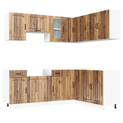 vidaXL 11 Piece Kitchen Cabinet Set Kalmar White Engineered Wood - old wood