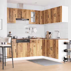 vidaXL 11 Piece Kitchen Cabinet Set Kalmar White Engineered Wood - old wood