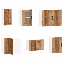 vidaXL 11 Piece Kitchen Cabinet Set Kalmar White Engineered Wood - old wood - Additional view 4