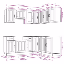 vidaXL 11 Piece Kitchen Cabinet Set Kalmar White Engineered Wood - artisan oak