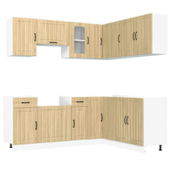 vidaXL Kitchen Cabinet Set Highboard Cabinet Storage Cupboard Engineered Wood - sonoma oak