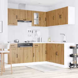 vidaXL Kitchen Cabinet Set Highboard Cabinet Storage Cupboard Engineered Wood - artisan oak