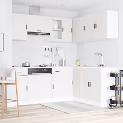 vidaXL 11 Piece Kitchen Cabinet Set Porto Old Wood Engineered Wood - white