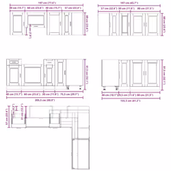 vidaXL 11 Piece Kitchen Cabinet Set Porto Old Wood Engineered Wood - white - Additional view 8