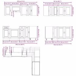 vidaXL 11 Piece Kitchen Cabinet Set Porto Old Wood Engineered Wood - grey sonoma - Additional view 8
