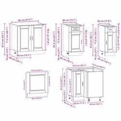 vidaXL 11 Piece Kitchen Cabinet Set Porto Old Wood Engineered Wood - grey sonoma - Additional view 9