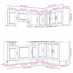 vidaXL 11 Piece Kitchen Cabinet Set Porto Old Wood Engineered Wood - old wood - Additional view 7