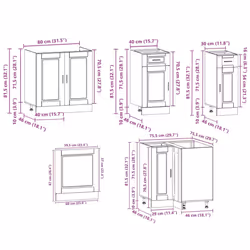 vidaXL 11 Piece Kitchen Cabinet Set Porto Old Wood Engineered Wood - old wood - Additional view 9