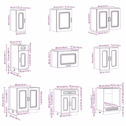 vidaXL Kitchen Cabinet Set 14 Piece Cabinet Cupboard Kalmar Engineered Wood - high gloss white - Additional view 8
