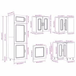 vidaXL Kitchen Cabinet Set 14 Piece Cabinet Cupboard Kalmar Engineered Wood - high gloss white - Additional view 9
