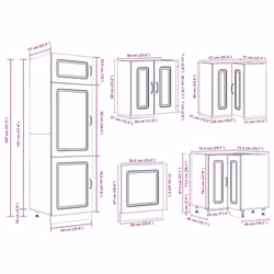vidaXL Kitchen Cabinet Set 14 Piece Cabinet Cupboard Kalmar Engineered Wood - sonoma oak - Additional view 9
