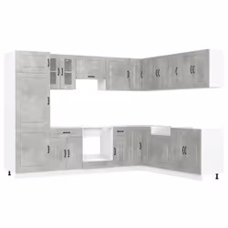 vidaXL Kitchen Cabinet Set 14 Piece Cabinet Cupboard Kalmar Engineered Wood - concrete grey