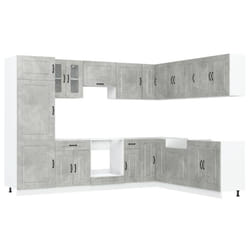 vidaXL Kitchen Cabinet Set 14 Piece Cabinet Cupboard Kalmar Engineered Wood - concrete grey