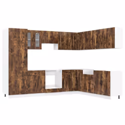 vidaXL Kitchen Cabinet Set 14 Piece Cabinet Cupboard Kalmar Engineered Wood - smoked oak