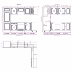 vidaXL Kitchen Cabinet Set 14 Piece Cabinet Cupboard Kalmar Engineered Wood - smoked oak - Additional view 7