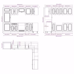 vidaXL Kitchen Cabinet Set 14 Piece Cabinet Cupboard Kalmar Engineered Wood - grey sonoma
