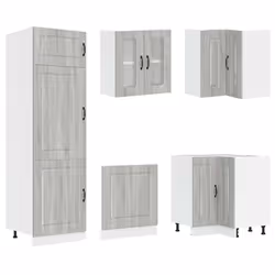 vidaXL Kitchen Cabinet Set 14 Piece Cabinet Cupboard Kalmar Engineered Wood - grey sonoma - Additional view 4