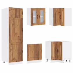vidaXL Kitchen Cabinet Set 14 Piece Cabinet Cupboard Kalmar Engineered Wood - old wood - Additional view 4