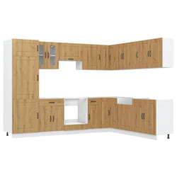 vidaXL Kitchen Cabinet Set 14 Piece Cabinet Cupboard Kalmar Engineered Wood - artisan oak