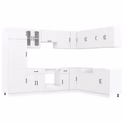 vidaXL Kitchen Cabinet Set 14 Piece Cabinet Cupboard Lucca Engineered Wood - white