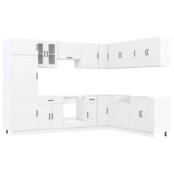 vidaXL Kitchen Cabinet Set 14 Piece Cabinet Cupboard Lucca Engineered Wood - white