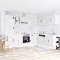 vidaXL Kitchen Cabinet Set 14 Piece Cabinet Cupboard Lucca Engineered Wood - white