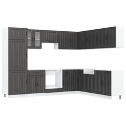 vidaXL Kitchen Cabinet Set 14 Piece Cabinet Cupboard Lucca Engineered Wood - black